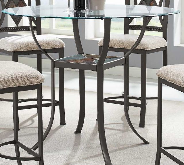 Bernards Diamond Glass Top Counter Dining Table with Dark Gray Base-0