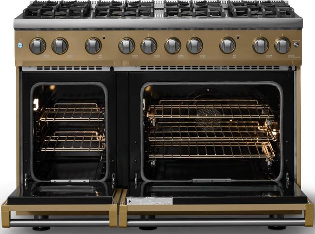 Viking® 5 Series 48" Golden Hour Pro Style Gas (LP) Range with Brushed Brass Trim-1