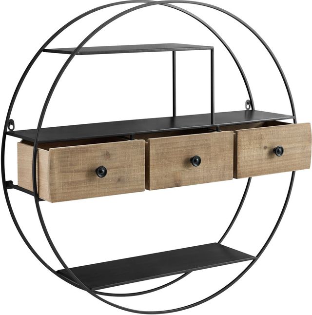 Linon Nerissa Black/Brown Wall Shelf-4