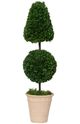 A & B Home Green Potted Cone and Ball Faux Boxwood Topiary-0