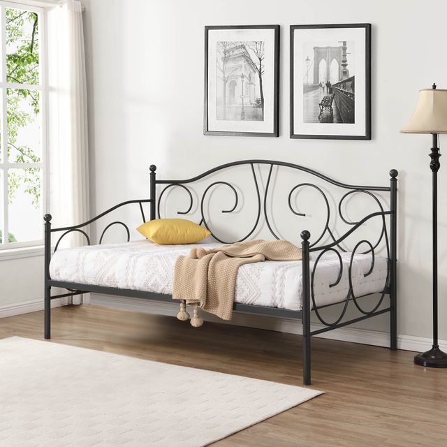 Milton Green Stars Victoria Dark Gray Twin Metal Daybed-1