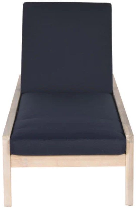 Linon Svana Natural/Navy Fabric/Wood Outdoor Chaise Lounger-3