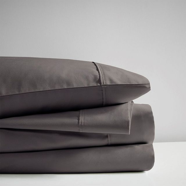 Olliix by Beautyrest Charcoal California King 600 Thread Count Cooling Cotton Rich Sheet Set-2