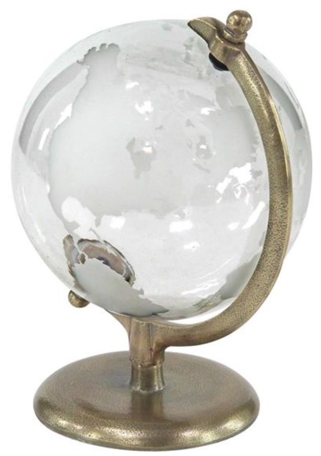 Deco Marche White Earth Globe with Flat Base-1