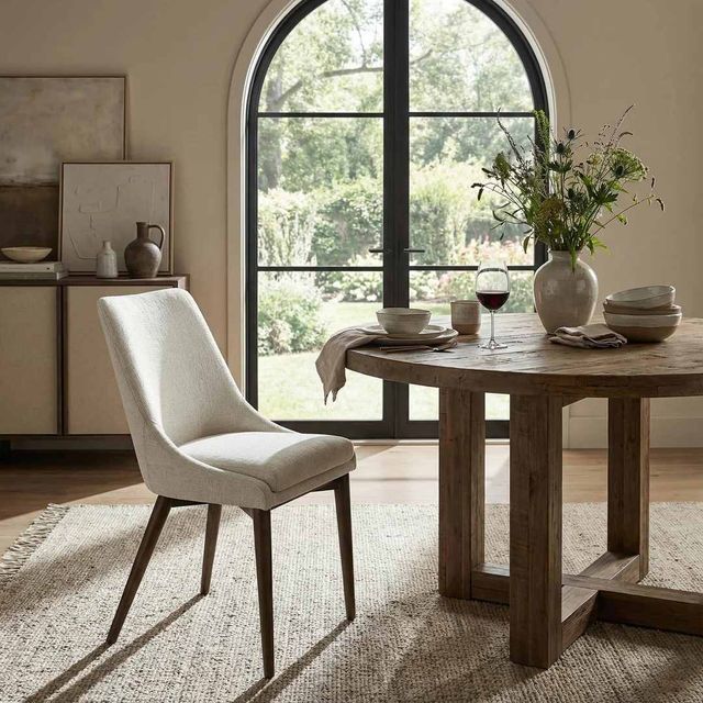 LH Home Fritz Dark Grey/Ivory Dining Side Chair-1