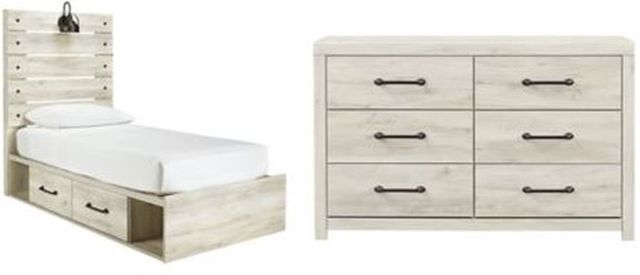 Signature Design by Ashley® Cambeck 2-Piece Whitewash Twin Panel Bed Set-0