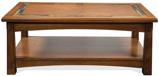 Riverside Furniture Craftsman Home Americana Oak Brown Lift-Top Coffee Table-0