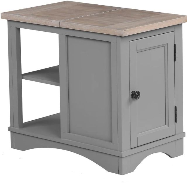 Parker House® Americana Modern Dove Chairside Table with Weathered Natural Top-0