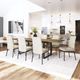 Amisco Customizable Burton 120" Rectangular Extendable Table with 1" White Oak Veneer Top and 1 Leaf-4