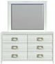 Elements International Tobias White Dresser and Mirror Set with LED-1