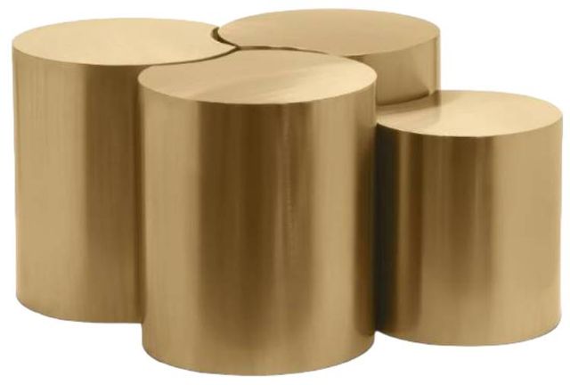 Meridian Furniture Dimple 4-Piece Gold Modular Nesting Coffee Table Set-0