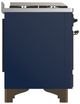 Ilve® Majestic III 48" Midnight Blue Pro Style Dual Fuel Natural Gas Range with French Top and Burnished Trim-4