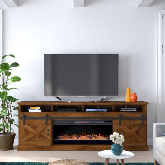 Legends Home Farmhouse Aged Whiskey 94" Fireplace Console-1