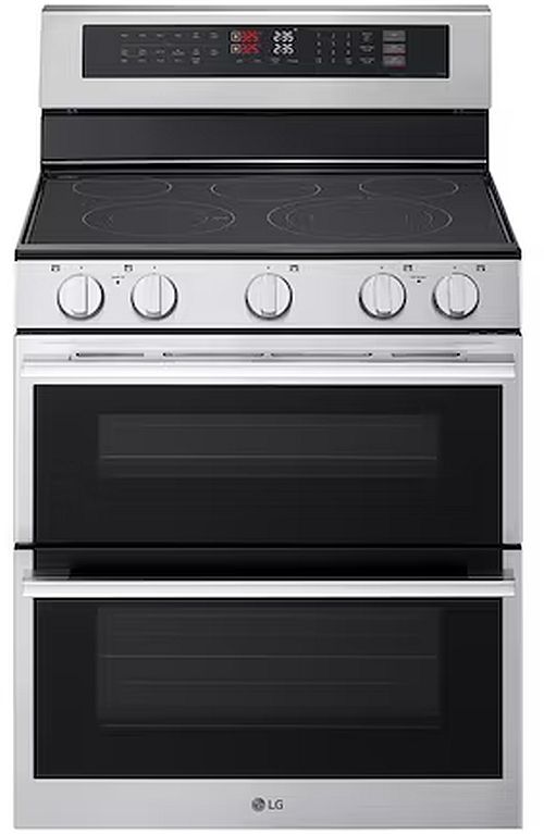LG 30" Stainless Steel Smart Freestanding Double Oven Electric Range with Air Fry & Air Sous Vide-0