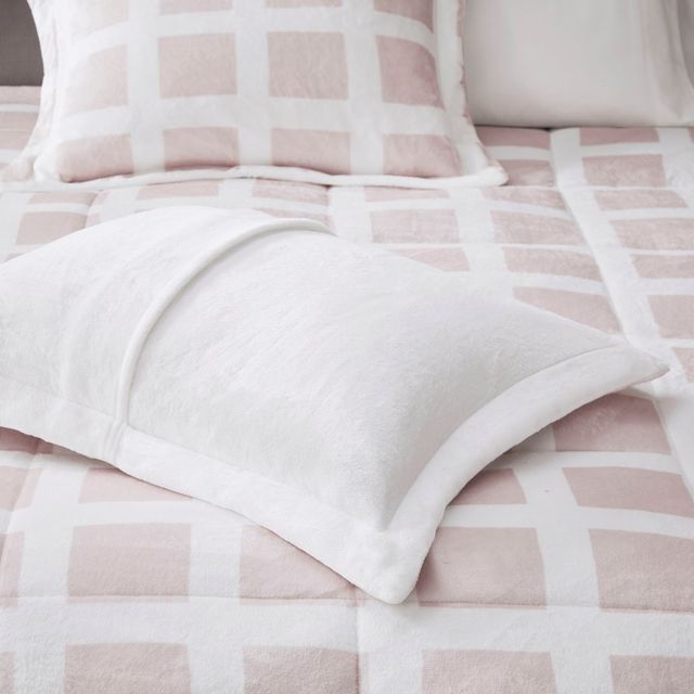 Olliix by Madison Park Mae Blush King Plush Comforter Set-3