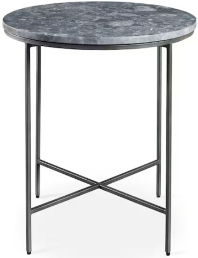 Bassett® Furniture Halifax Black/Dark Pewter Round End Table-1