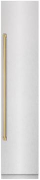 ZLINE Autograph Edition 18 in. 8.6 Cu. Ft. Right Hinge Column Freezer in Satin Stainless Steel with Graphite Gray Interior and Polished Gold Accents-0