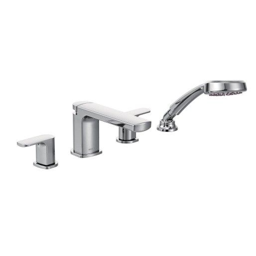 Moen® Rizon Chrome Two-Handle Low Arc Roman Tub Faucet-1