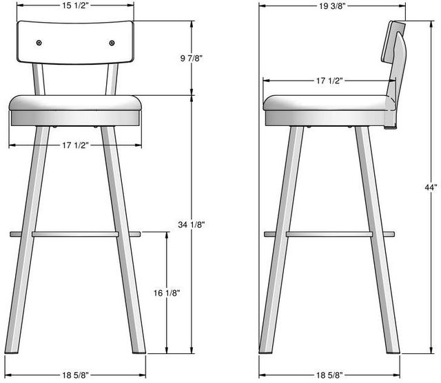 Amisco Customizable Lauren Upholstered Spectator Swivel Stool-1