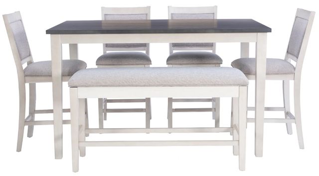 Powell® Mckoy 6-Piece Charcoal/Gray/White Counter Table Set -0