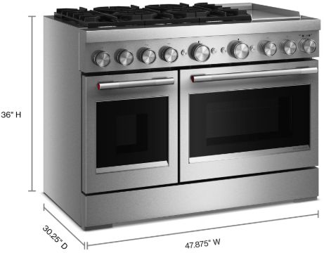KitchenAid® 48" Stainless Steel Pro Style Dual Fuel Range with Chrome Electric Griddle-2