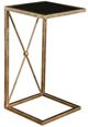 Uttermost® Zafina Black Glass Top Accent Table with Antiqued Gold Base-0