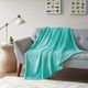 Olliix by Intelligent Design Microlight Plush Aqua Throw-4