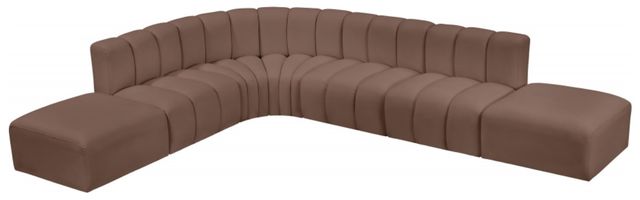 Meridian Furniture Arc 7-Piece Brown Vegan Leather Sectional-1
