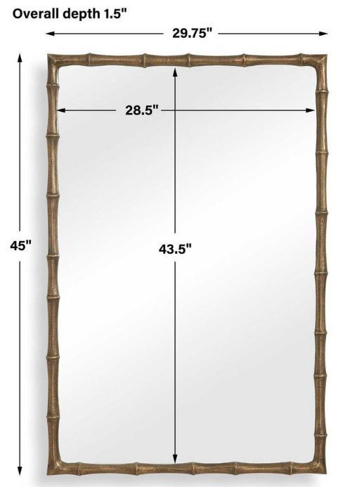 Uttermost® Brass Bamboo Antique Brass Rectangle Mirror-2
