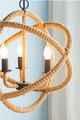A & B Home Brown Cade Three-Light Roped Chandelier-1