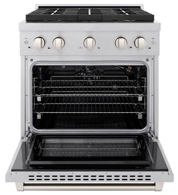ZLINE Paramount 30" 4.2 Cu. Ft. Satin Stainless Steel Gas Range with 4 Burner DuoPro™ Cooktop and Convection Gas Oven-1