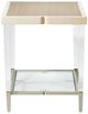 Michael Amini® Camden Court™ Brown End Table with Clear/Platinum Base-3