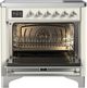 Ilve® Majestic III 36" Antique White Pro Style Induction Range with Solid Door and Chrome Trim-1