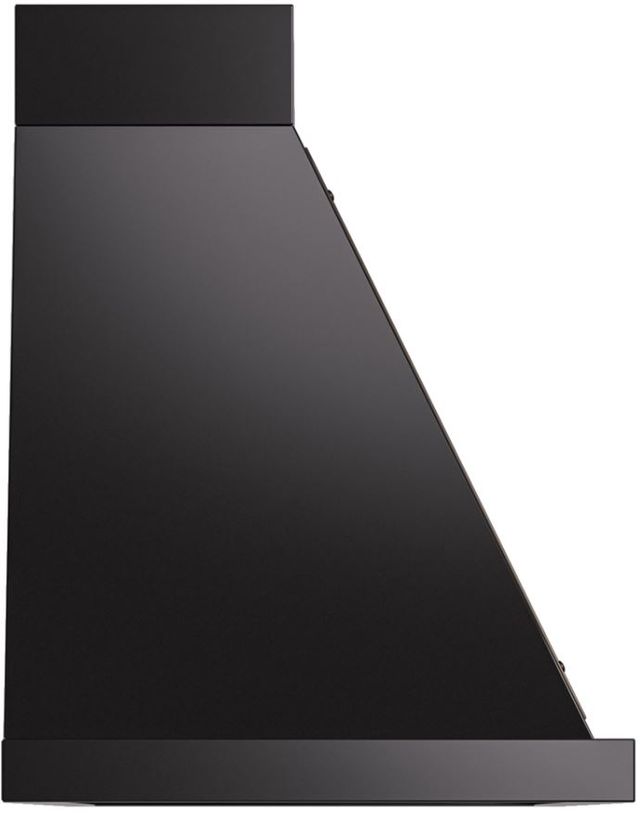 Ilve® Nostalgie II Noblesse 48" Glossy Black Wall Mounted Range Hood with Burnished Trim-2