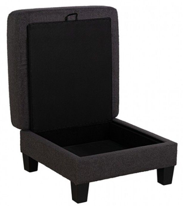 Furniture of America® Cinderford Dark Gray Storage Ottoman-3
