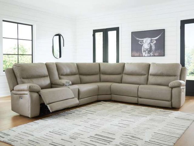 Living room with a large modular sectional sofa