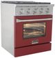 Kucht Professional KNG Series 30" Stainless Steel Pro Style Natural Gas Range with Red Door-3