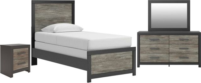 Signature Design by Ashley® Broachmyn 4-Piece Black/Gray Twin Panel Bedroom Set-0