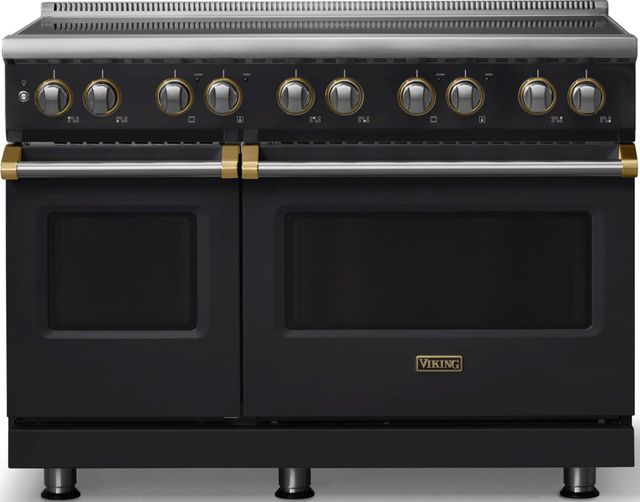 Viking® 5 Series 48" Onyx Pro Style Induction Range with Brushed Brass Trim-0