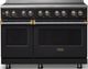 Viking® 5 Series 48" Onyx Pro Style Induction Range with Brushed Brass Trim-0