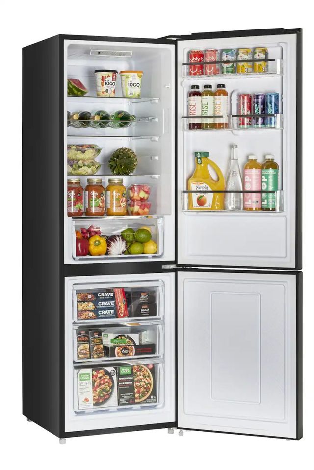 Unique Appliances 24" Black 11.7 Cu. Ft. Black Off-grid Solar DC Bottom Freezer Refrigerator-3