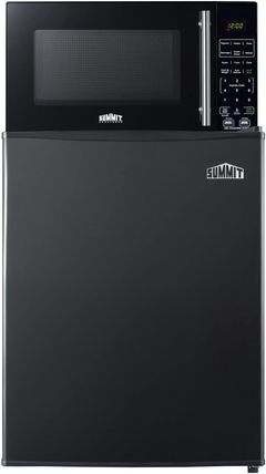 Summit® 19" 2.4 Cu. Ft. Jet Black Compact Refrigerator with Microwave