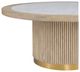 Fairfield® Everett Biscotti Large Round Bunching Cocktail Table with White Carrara Stone Top-4