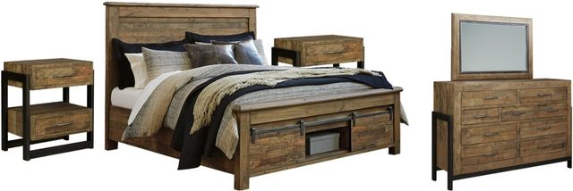 Signature Design by Ashley® Sommerford 5-Piece Brown Queen Panel Bed Set-0