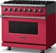 Viking® 5 Series 36" Valentine Pro Style Dual Fuel (LP) Range with Polished Chrome Trim-3