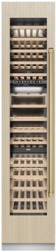 ZLINE Autograph Edition 18 in. 9 Cu. Ft. Panel Ready Left Hinge Triple Zone Column Wine Cooler with Champagne Bronze Accents-0