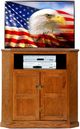 American Heartland Manufacturing Oak 42" Plain Base Tall Corner TV Stand-1