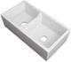 ZLINE Palermo White Gloss 36" Farmhouse Double Bowl Fireclay Kitchen Sink-3