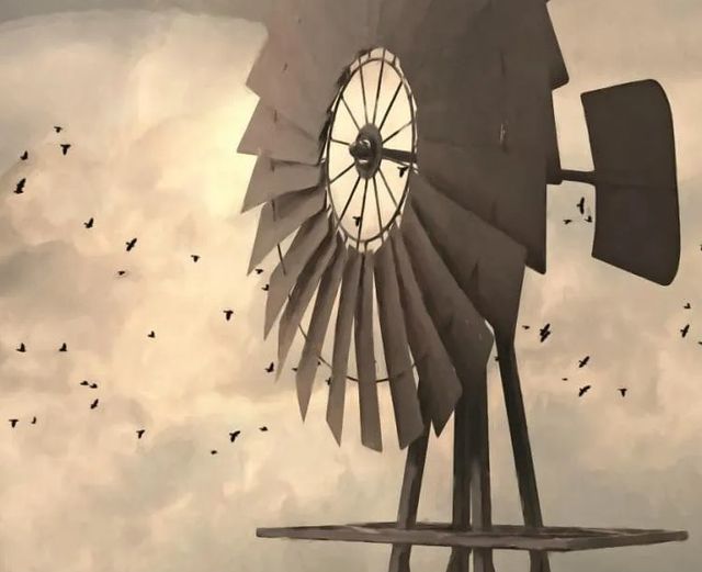 Classy Art Land That I Love Windmill by Lori Deiter Wall Art-1