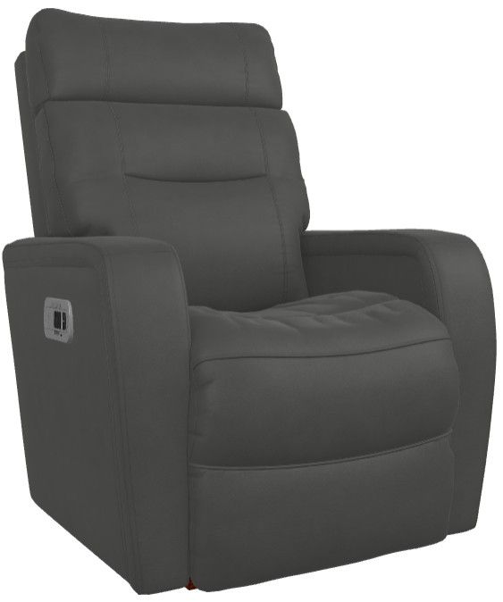 La-Z-Boy® Baron Blue Grey Leather Power Rocking Recliner with Headrest-0